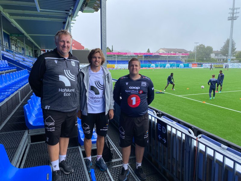 Jansen(t.v.), Anders Matsrup og Eirik Reime Thorberg fra Hallingdal FK fikk med seg alle treninger under oppholdet i Kristiansund