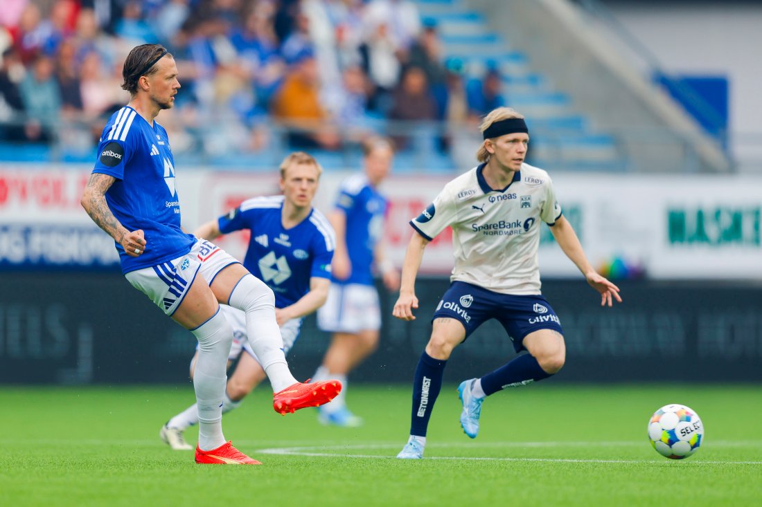 Heine Bruseth i aksjon mot Molde. Foto: NTB
