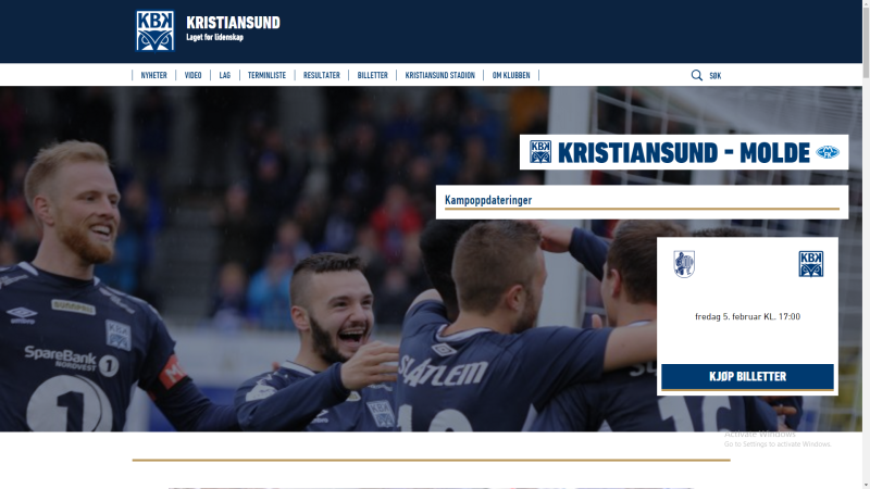 Eksempel på kampmodul. Oppdateringer kommer automatisk før, under og etter kamp.