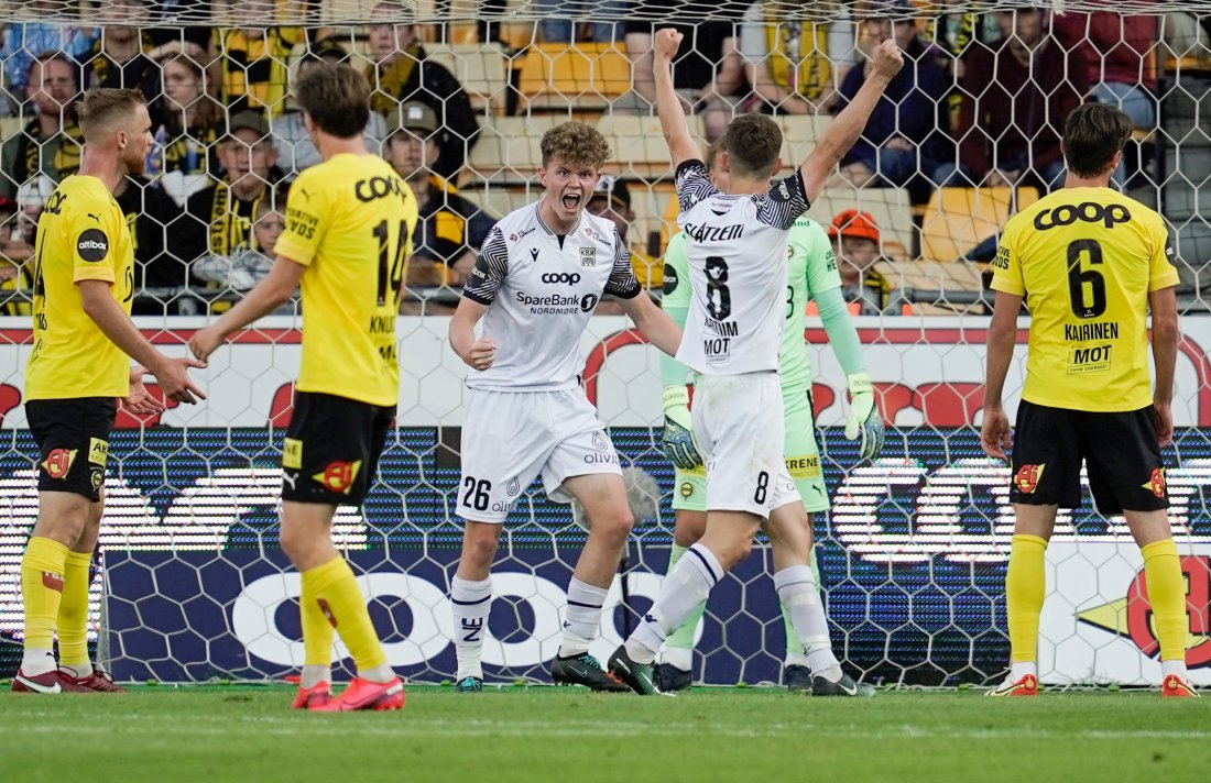 Max Normann Williamsen jubler for scoring på Åråsen i 2022. Foto: NTB