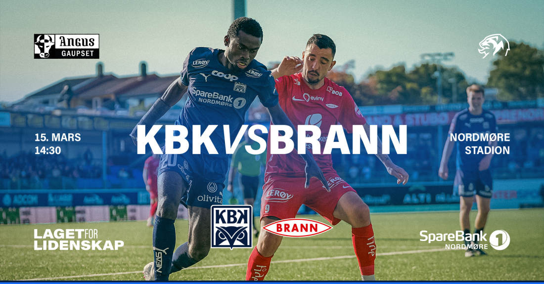 Årets første seriekamp: KBK–Brann søndag 15. mars.