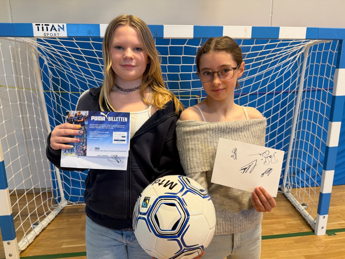– KBK er det beste laget! Det er ingen tvil fra Amalie (til venstre) og Emma på 7. trinn som spiller henholdsvis på FCK og Dahle. Begge har vært på KBK-kamper i år og gleder seg til fortsettelsen for både KBK Herrer og KBK Kvinner.